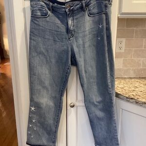 NYDJ Marilyn Ankle Jeans Embroidered Stars